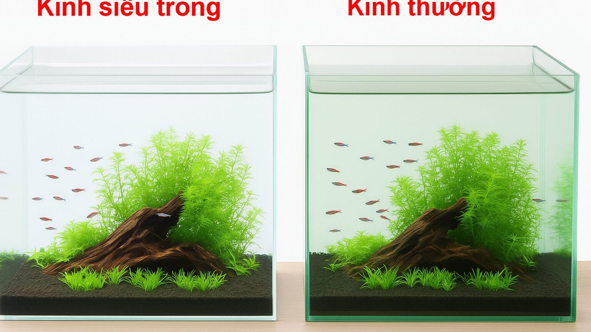 Chọn Kính siêu trong hay Kính thường cho bể thủy sinh